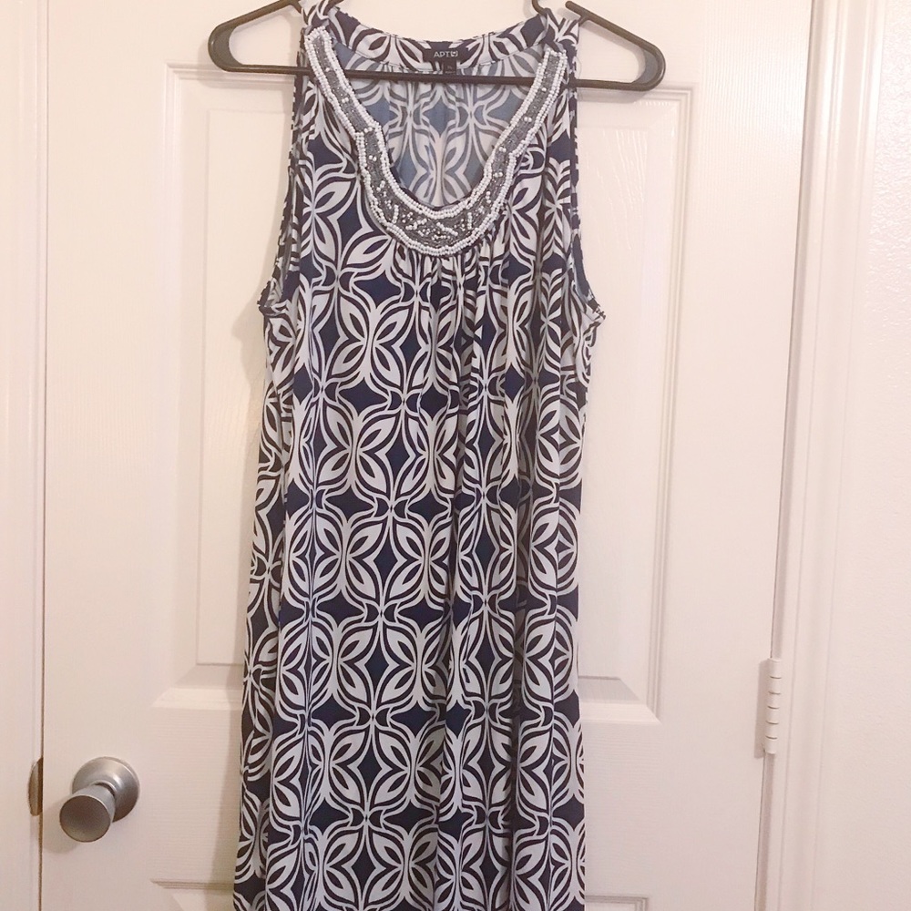 Blue and White Tank Dress